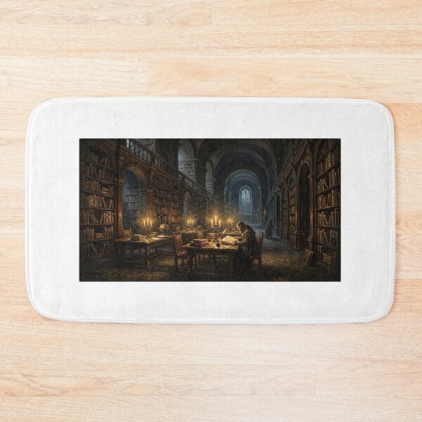 Item preview, Gothic Scholar in Candlelit Library | Dark Academia Print designed and sold by AbrattaArt.