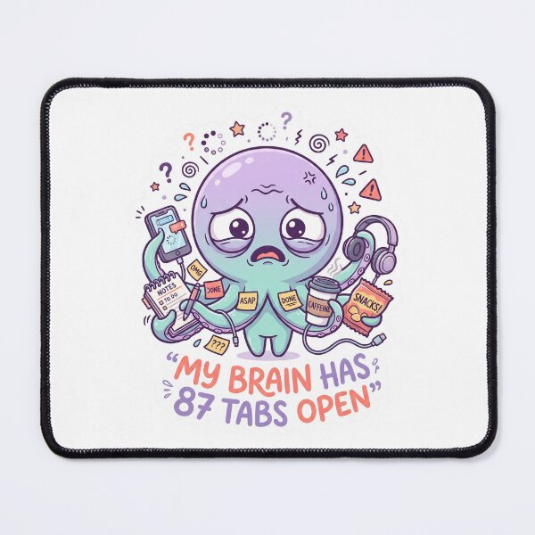 Item preview, Overthinking Octopus Chaos Sticker designed and sold by CuteRage.