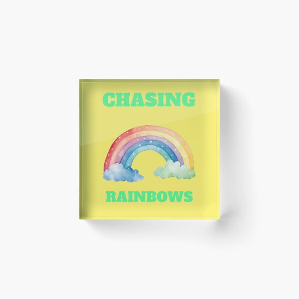 Item preview, Watercolor Rainbow Chasing Rainbows Hope Quote designed and sold by Mauswohn.