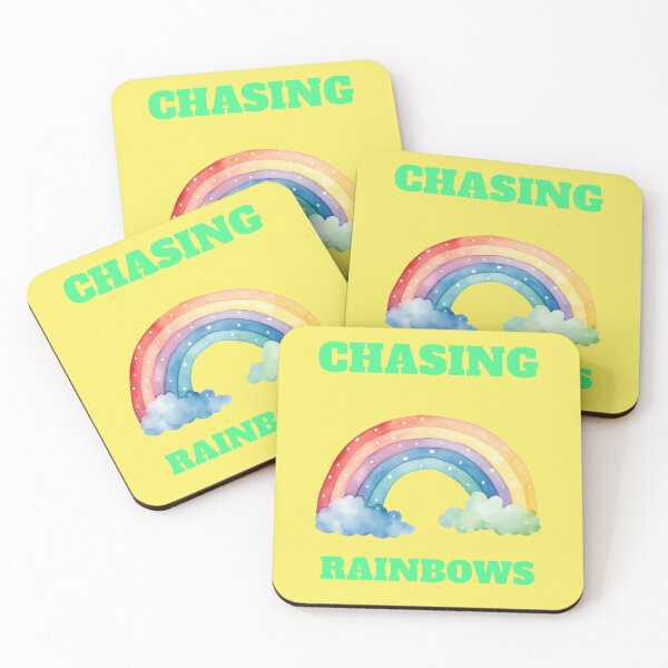 Item preview, Watercolor Rainbow Chasing Rainbows Hope Quote designed and sold by Mauswohn.