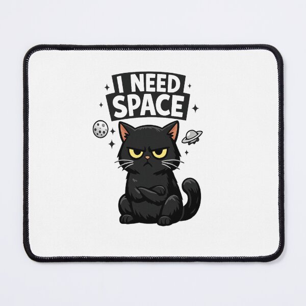 Item preview, I Need Space Cute Black Cat Funny Introvert Design designed and sold by Artbysarmina.