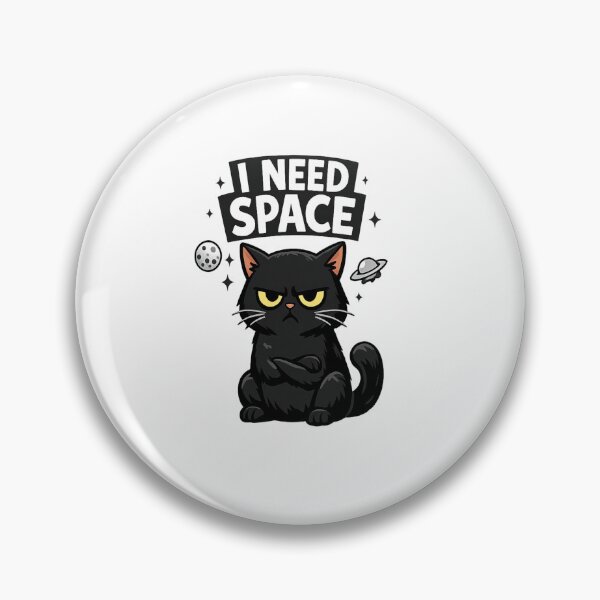 Item preview, I Need Space Cute Black Cat Funny Introvert Design designed and sold by Artbysarmina.