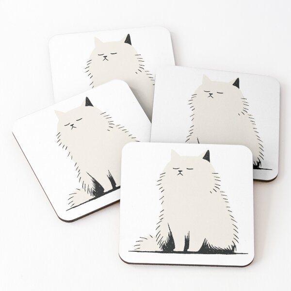 Item preview, Ultra Cute White Cat Minimal Aesthetic Kawaii Design designed and sold by Meow-Attitude.