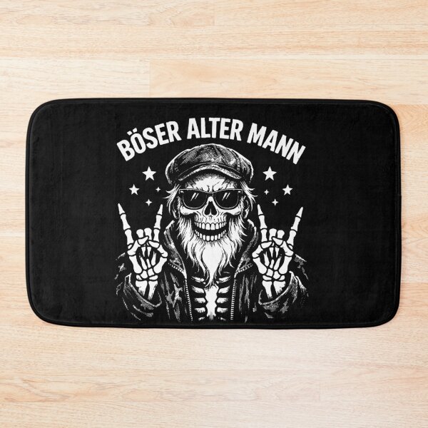 Item preview, Evil Old Man Skull Rocker Shirt – Funny Skeleton Biker Design with Sunglasses & Rock Hand Sign designed and sold by OverNickles194.