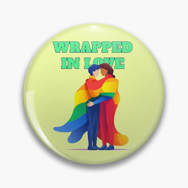 Item preview, Pride couple rainbow flag wrapped in love quote designed and sold by Mauswohn.