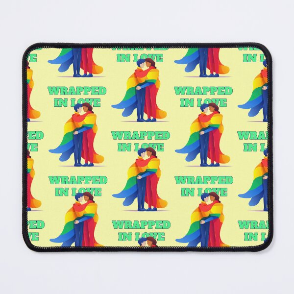 Item preview, Pride couple rainbow flag wrapped in love quote designed and sold by Mauswohn.