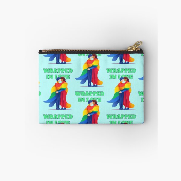 Item preview, Pride couple rainbow flag wrapped in love quote designed and sold by Mauswohn.