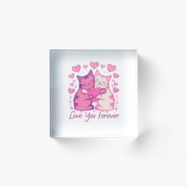Aperçu de l'œuvre T-shirt Saint-Valentin pour amoureux des chats « Je t'aimerai toujours », cadeau mignon pour couple de chats, t-shirt d'anniversaire créée et vendue par Sky-bully.