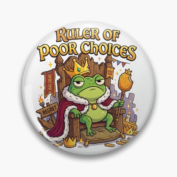 Item preview, Frog King of Bad Decisions Sticker designed and sold by CuteRage.