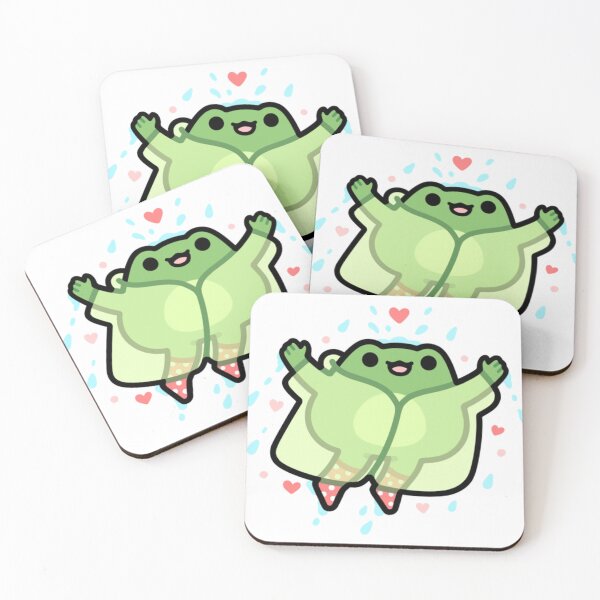 Item preview, Rainy Day Joy Cute Kawaii Frog In Raincoat designed and sold by scribblehappin.