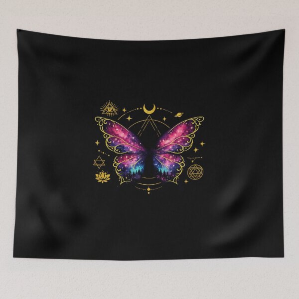 Item preview, Cosmic Butterfly Transformation Galaxy Nebula Art designed and sold by tineldesign.