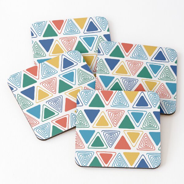 Item preview, Doodle Triangles in Red, Yellow, Green, and Blue designed and sold by somecallmebeth.