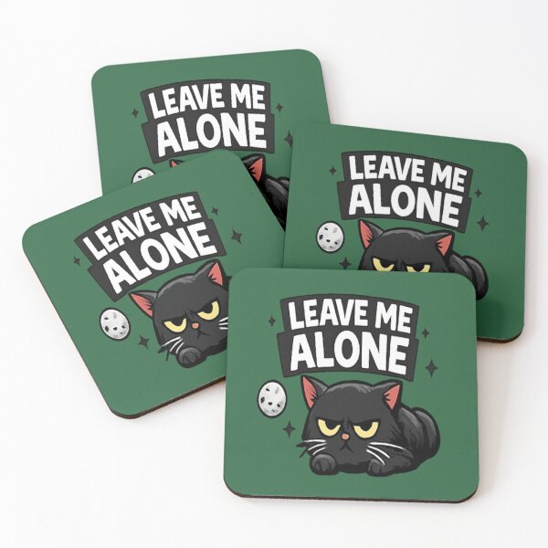 Item preview, Leave Me Alone Funny Black Cat Introvert Design designed and sold by Artbysarmina.