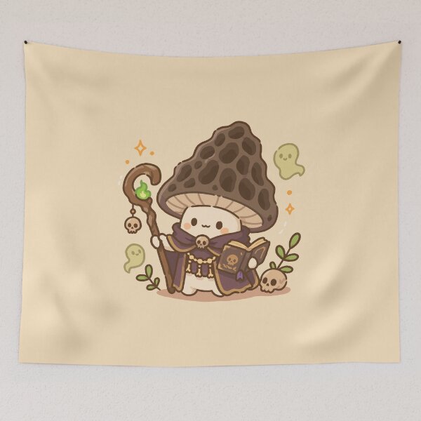 Item preview, Cute Necromancer Mushroom Kawaii Fantasy Character designed and sold by Laís's art.