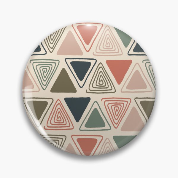 Item preview, Doodle Triangles in Olive, Coral, Navy, and Off-White designed and sold by somecallmebeth.