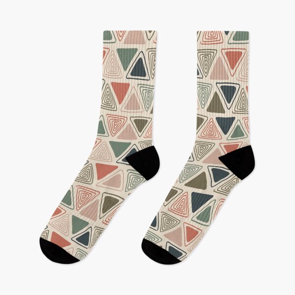 Item preview, Doodle Triangles in Olive, Coral, Navy, and Off-White designed and sold by somecallmebeth.