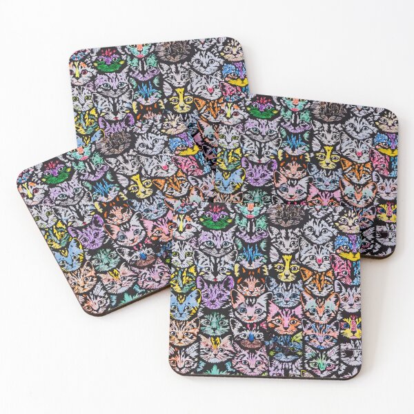 Item preview, Colorful Cat Face Collage Pattern designed and sold by Peac7e.