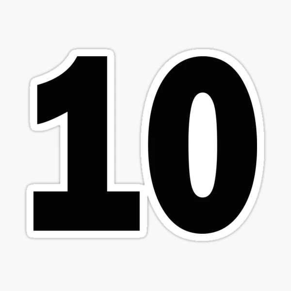 NUMBER ------------10 Sticker for Sale by solgel47 | Redbubble