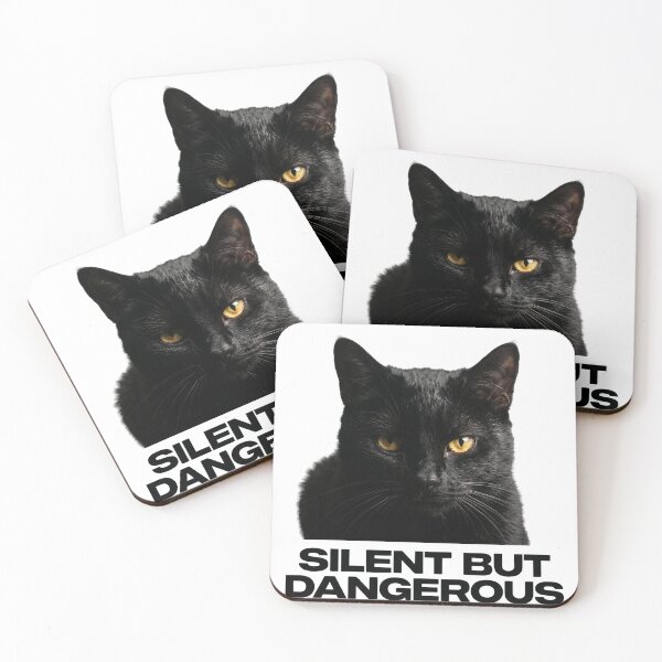 Item preview, Minimal Black Cat Silent But Dangerous designed and sold by pradeepvisuals.