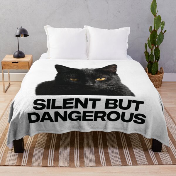 Item preview, Minimal Black Cat Silent But Dangerous designed and sold by pradeepvisuals.
