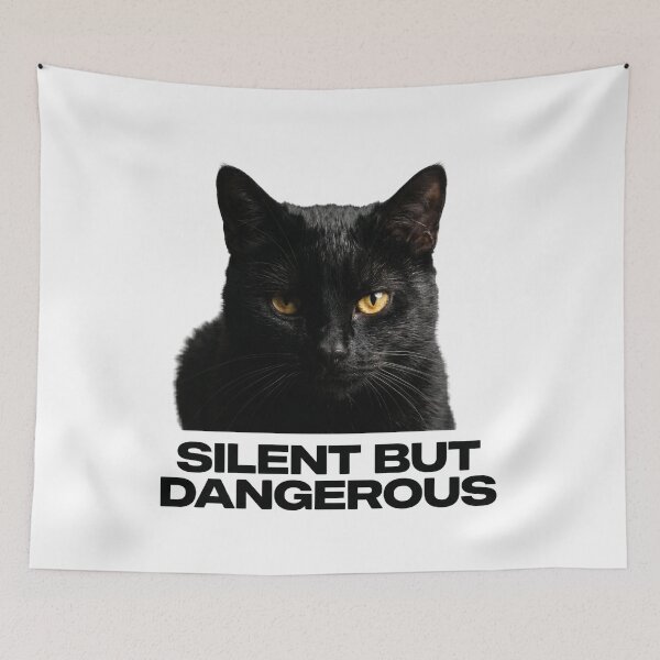 Item preview, Minimal Black Cat Silent But Dangerous designed and sold by pradeepvisuals.
