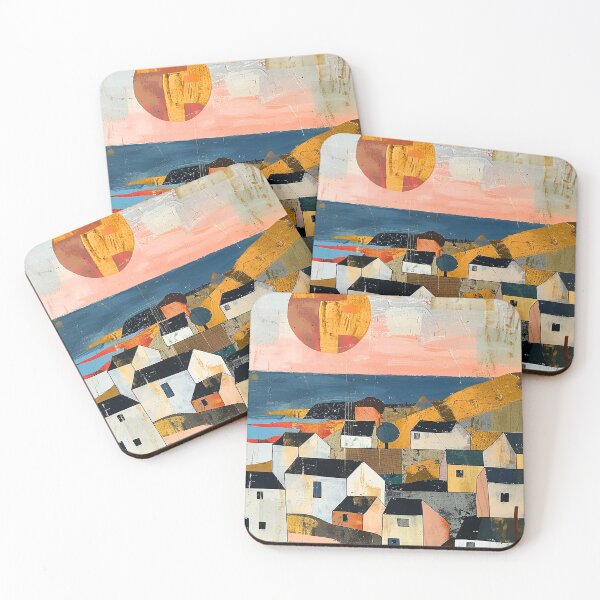Item preview, Charming Seaside Mediterranean Village At Sunset Digital Art designed and sold by DEC02.