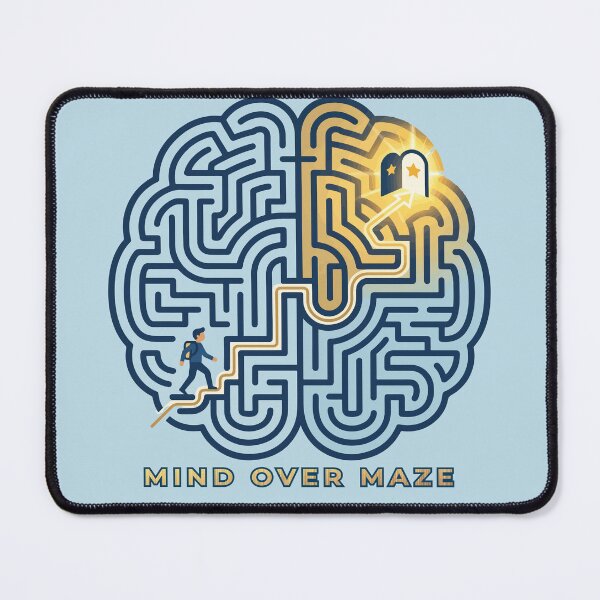 Item preview, Mind Over Maze – Motivational Brain Maze Success Illustration designed and sold by AmazingEG.