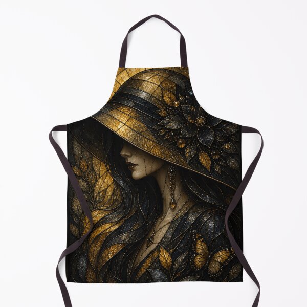 Item preview, Golden Autumn Muse: Elegant Stained Glass Portrait designed and sold by Soluna Studio.