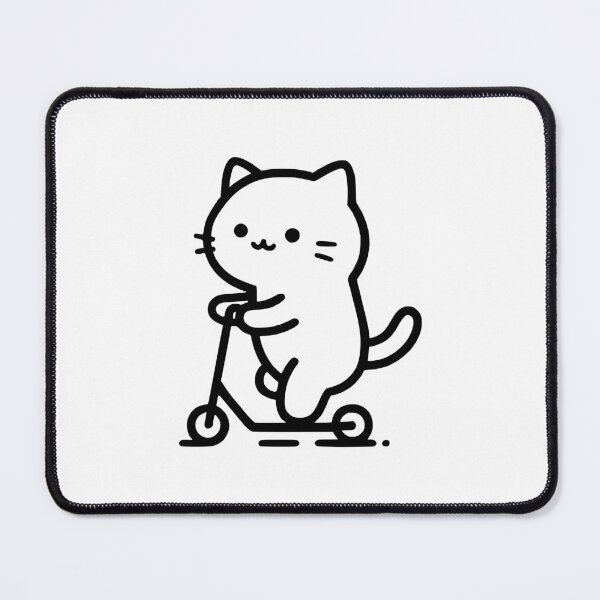 Item preview, Kawaii Adorable Kitty Scooter Ride line art clip  designed and sold by tonylau81.