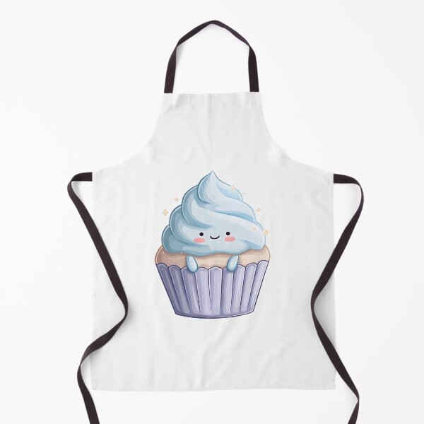 Item preview, Cute Kawaii Cupcake Sticker with Light Blue Frosting and a Happy Smiling Face, Pastel Vector Illustration designed and sold by Niageadon.