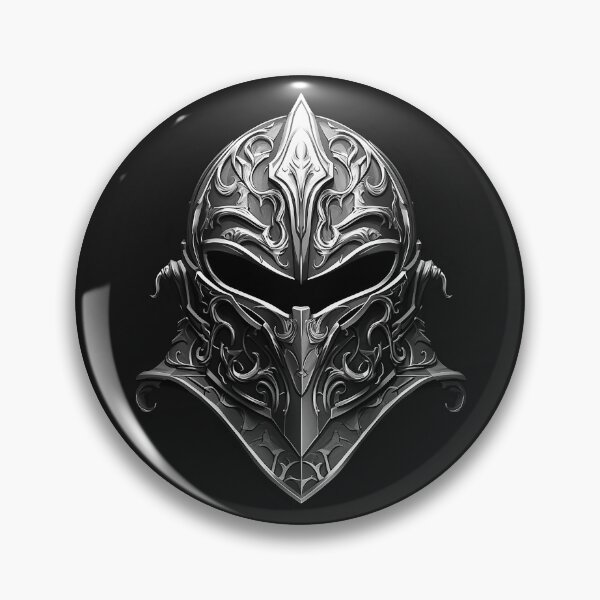 Item preview, Ornate Fantasy Knight Helmet – Black and White Medieval Armor Art designed and sold by inkoutninja.