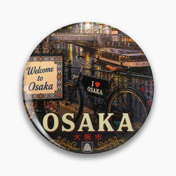Item preview, Neon Lights of Osaka – Japanese Retro City Poster designed and sold by Earth Celebration Designs.