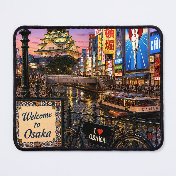 Item preview, Neon Lights of Osaka – Japanese Retro City Poster designed and sold by Earth Celebration Designs.