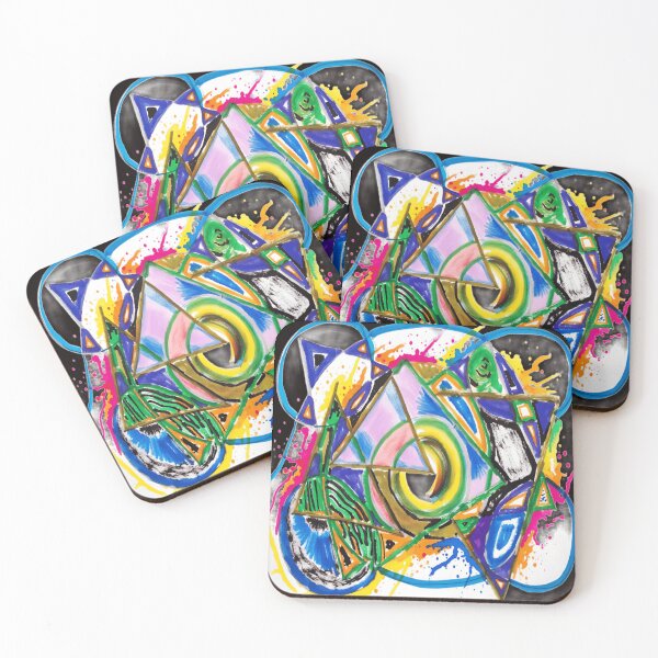 Item preview, Quantum Shapes bold watercolor colorful geometric abstract design designed and sold by SmashingDeals.
