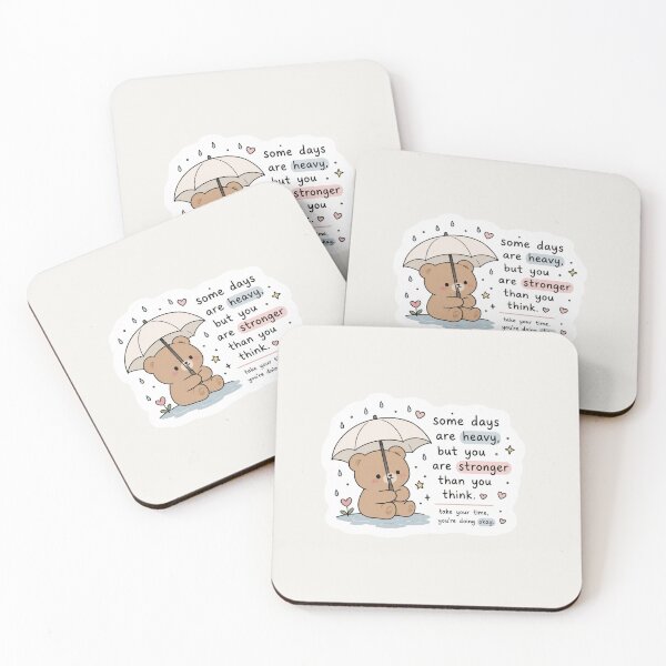 Item preview, Some Days Are Heavy Sticker – Cute Emotional Support Bear designed and sold by Digital_products_0111.