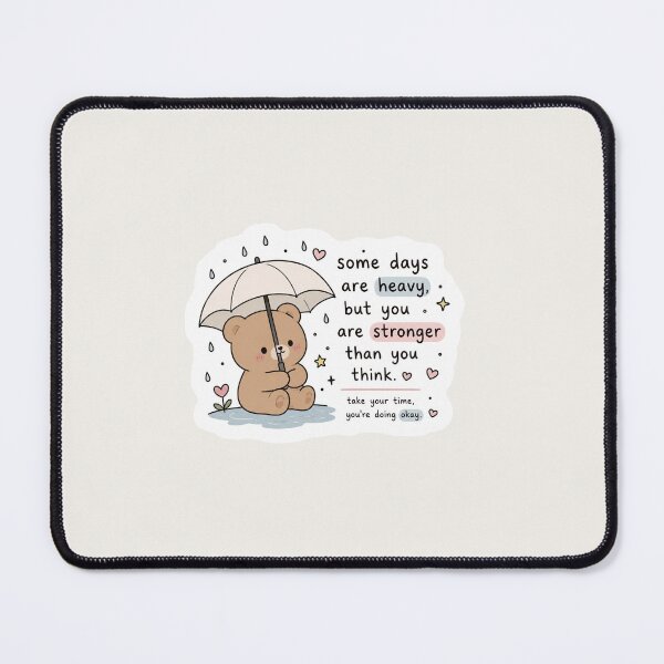 Item preview, Some Days Are Heavy Sticker – Cute Emotional Support Bear designed and sold by Digital_products_0111.