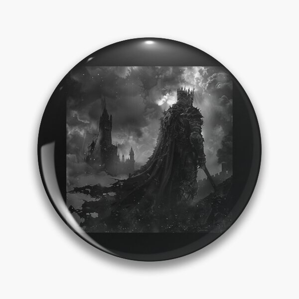 Item preview, Dark Fantasy King Warrior – Black and White Gothic Castle Art designed and sold by inkoutninja.