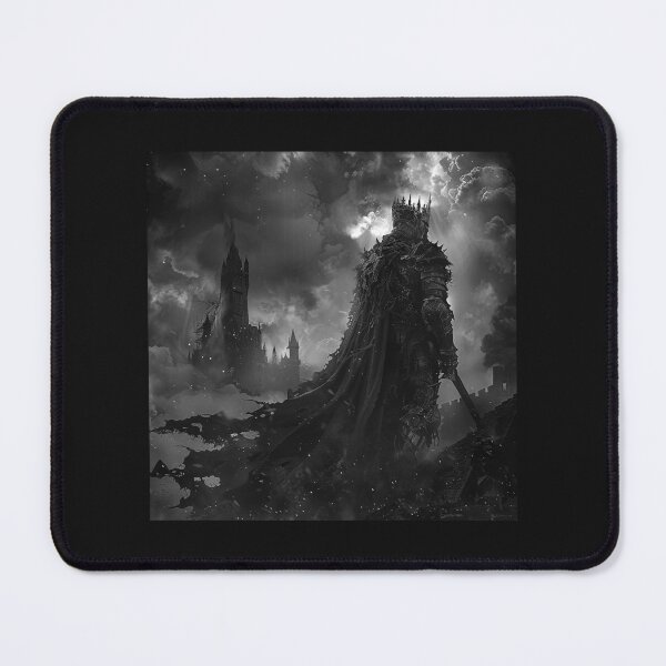 Item preview, Dark Fantasy King Warrior – Black and White Gothic Castle Art designed and sold by inkoutninja.