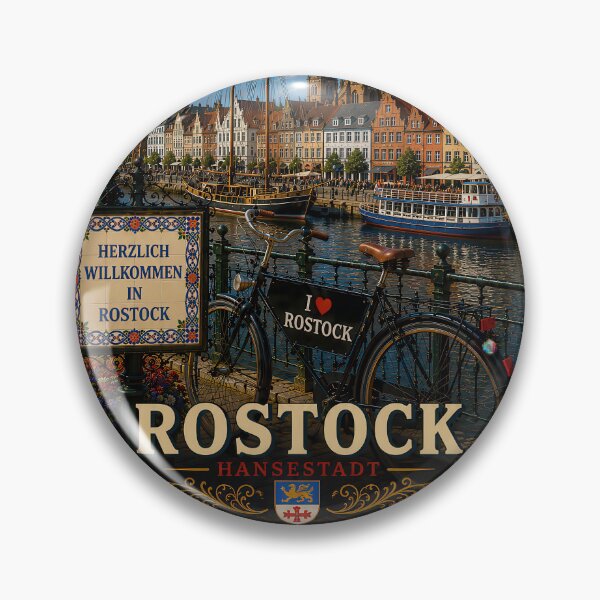 Item preview, Rostock Hanseatic City – Maritime Vintage Travel Poster designed and sold by Earth Celebration Designs.