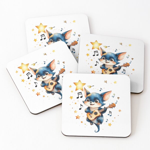 Item preview, Cute Chihuahua Puppy Playing Guitar Under the Stars designed and sold by AQUILAKREO.