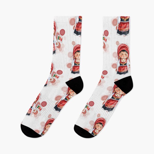 Item preview, Portuguese Woman in Traditional Costume Holding Portugal Flag designed and sold by iamKRUK.
