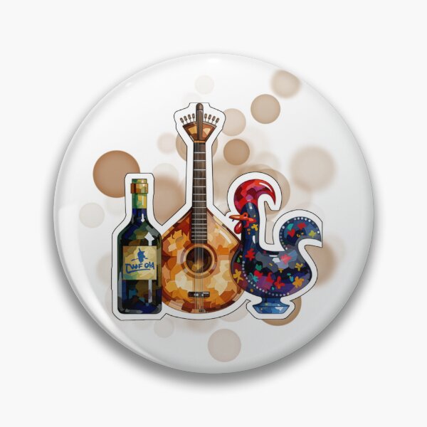 Item preview, Portuguese Guitar Rooster and Wine Traditional Portugal Design designed and sold by iamKRUK.