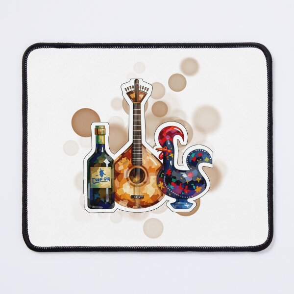 Item preview, Portuguese Guitar Rooster and Wine Traditional Portugal Design designed and sold by iamKRUK.