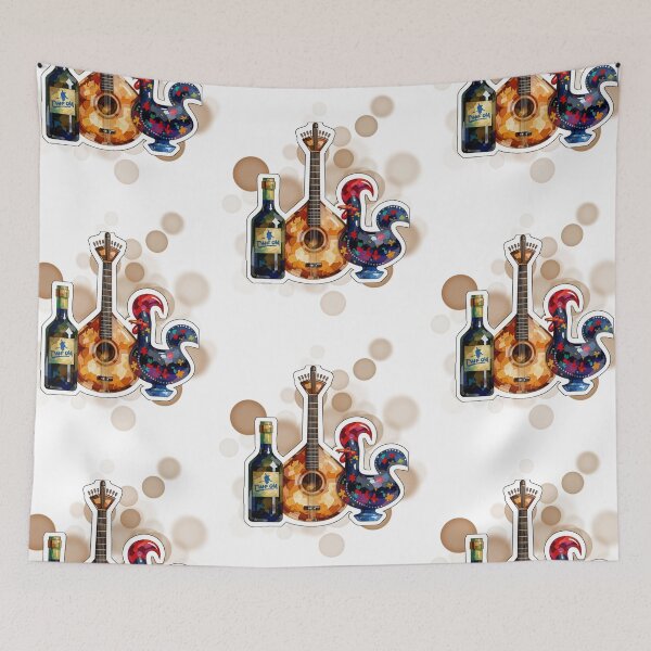 Item preview, Portuguese Guitar Rooster and Wine Traditional Portugal Design designed and sold by iamKRUK.