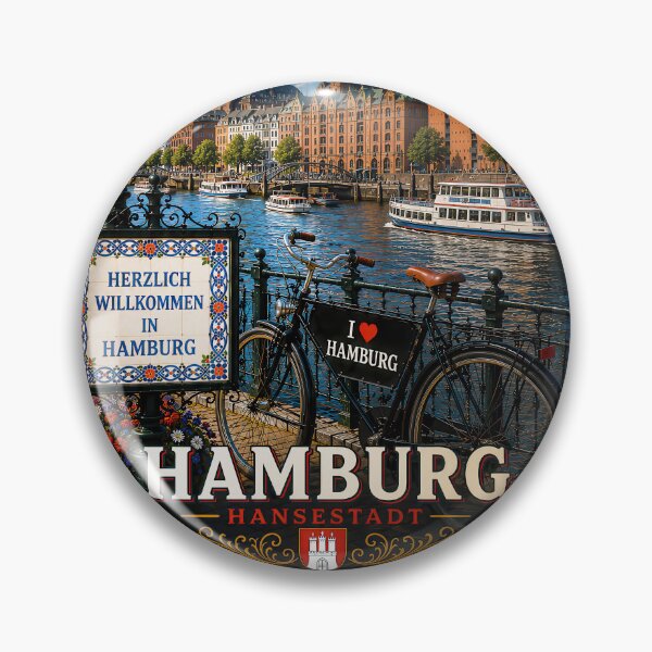 Item preview, Hamburg Hanseatic City – Retro harbor poster with Elbphilharmonie designed and sold by Earth Celebration Designs.