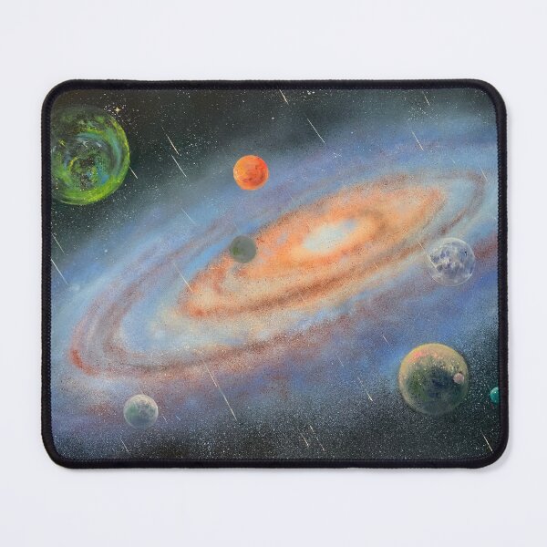 Item preview, Vibrant Spiral Galaxy with Colorful Planets and Meteors designed and sold by Layershop.
