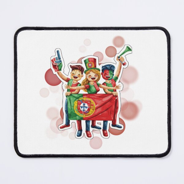 Item preview, Portugal Football Fans Holding Portuguese Flag Supporter Design designed and sold by iamKRUK.
