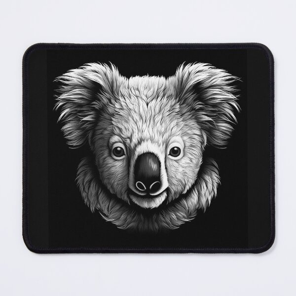 Item preview, Cute Koala Face – Black and White Animal Portrait Art designed and sold by inkoutninja.
