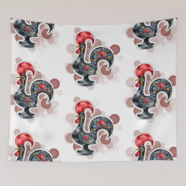 Item preview, Black Barcelos Rooster Traditional Portugal Symbol Design designed and sold by iamKRUK.