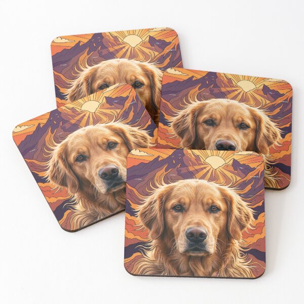 Item preview, Wild Heart Brave Mind – Bohemian Golden Retriever Art Print designed and sold by StillWildink.
